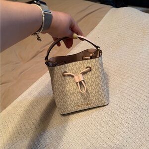 Michael Kors Cream and Tan Mini Bag